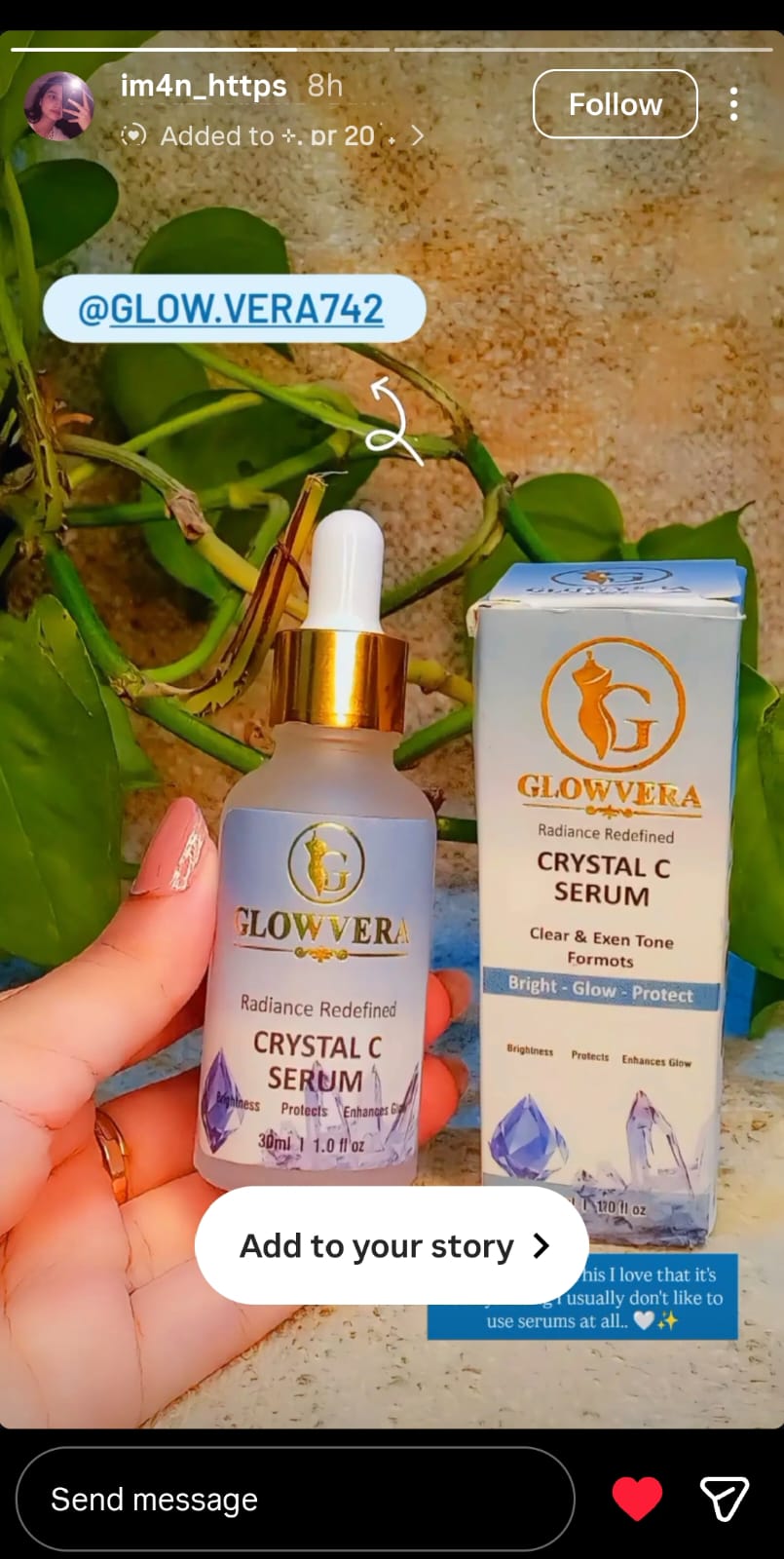 🌟 Our Customer Shared GlowVera on Instagram Story! 💙 | Thank You fou