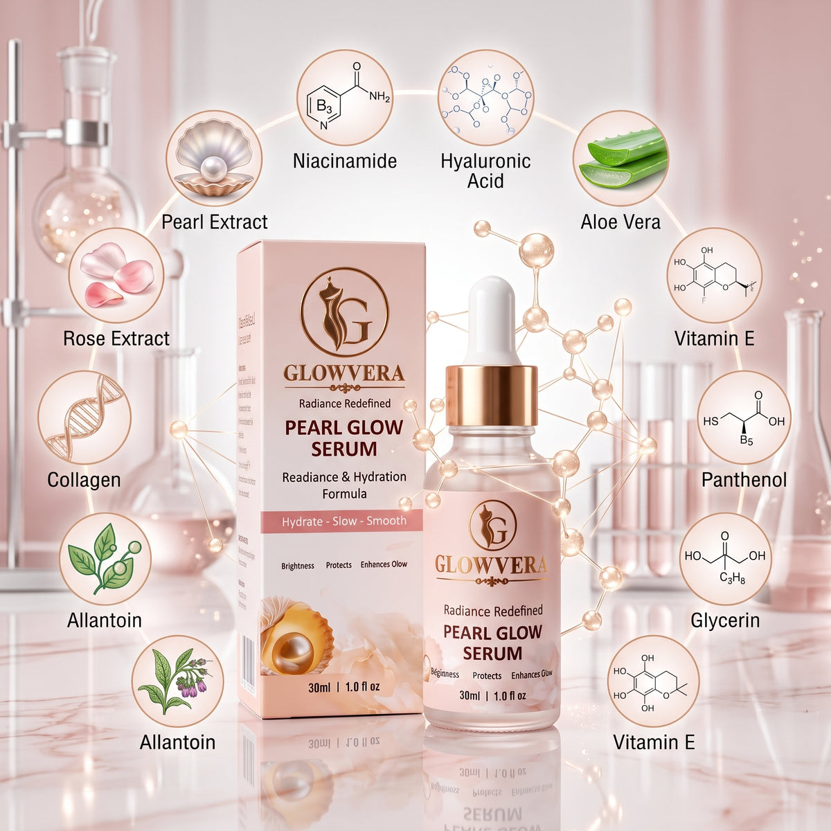 GlowVera Pearl Glow Serum – Hydrating & Radiance Enhancing Formula (30ml)