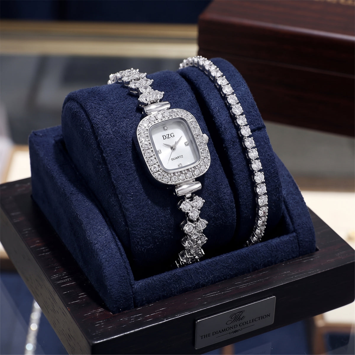 Glovera Sparkle Silver Diamond Watch Set