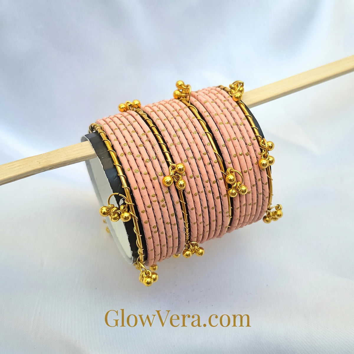 GlowVera Kashmiri Royal Gold Charm Bangle Set