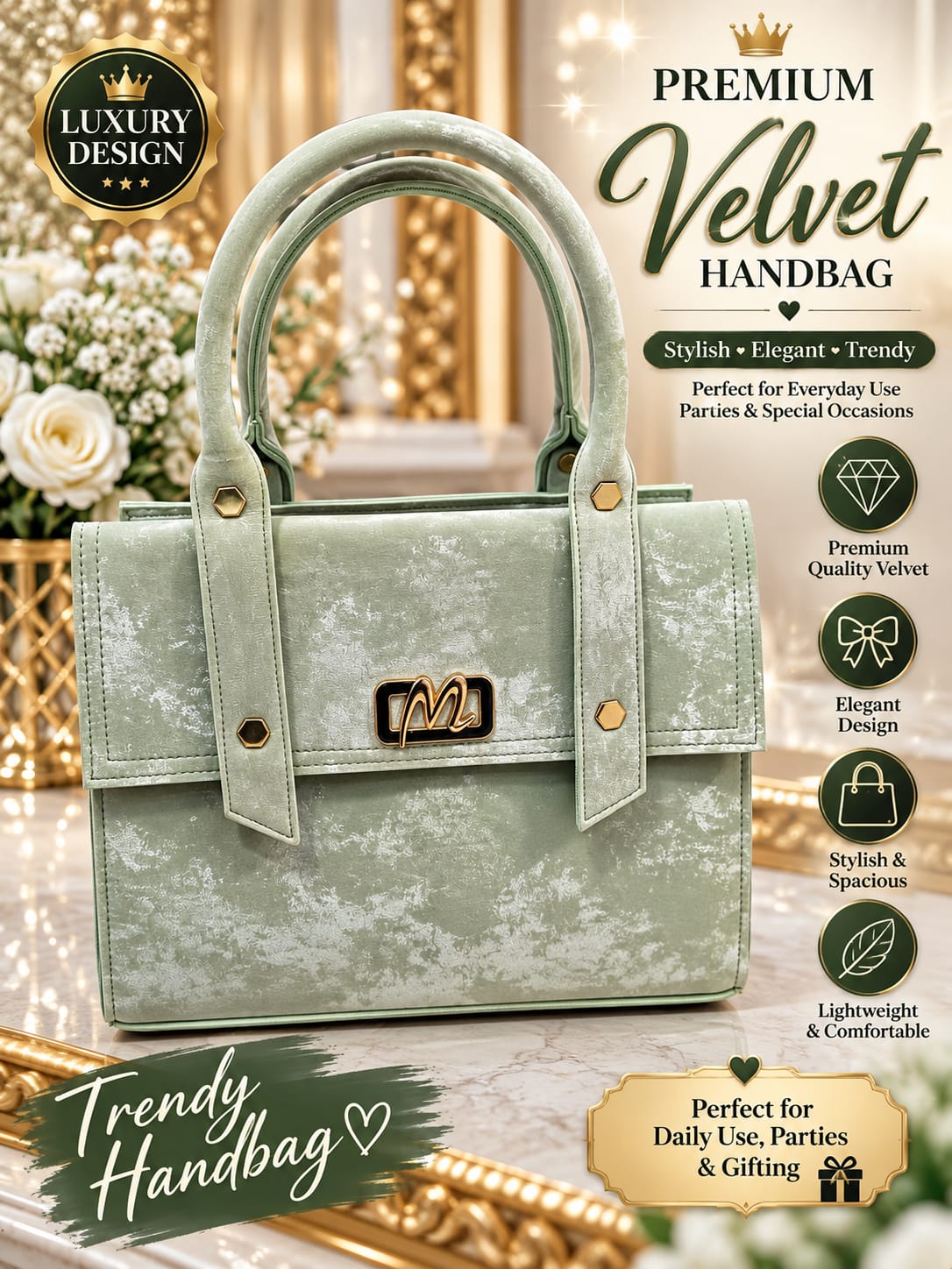 GlowVera Blush Bow Luxury Tote