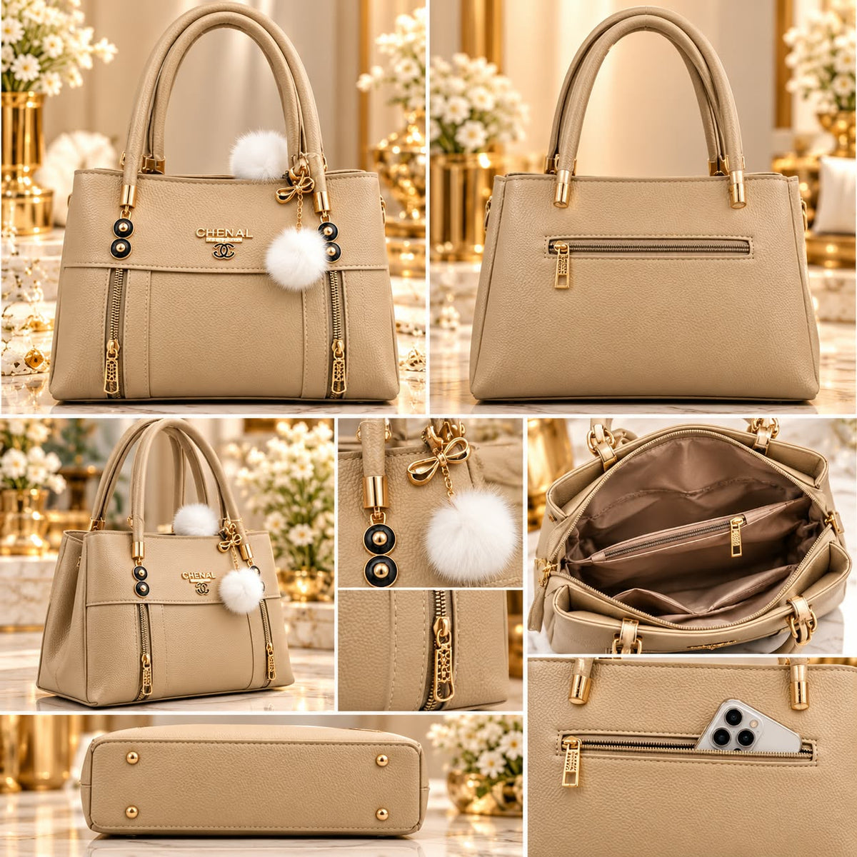 Glow Vera - Royal Beige Luxury Handbag