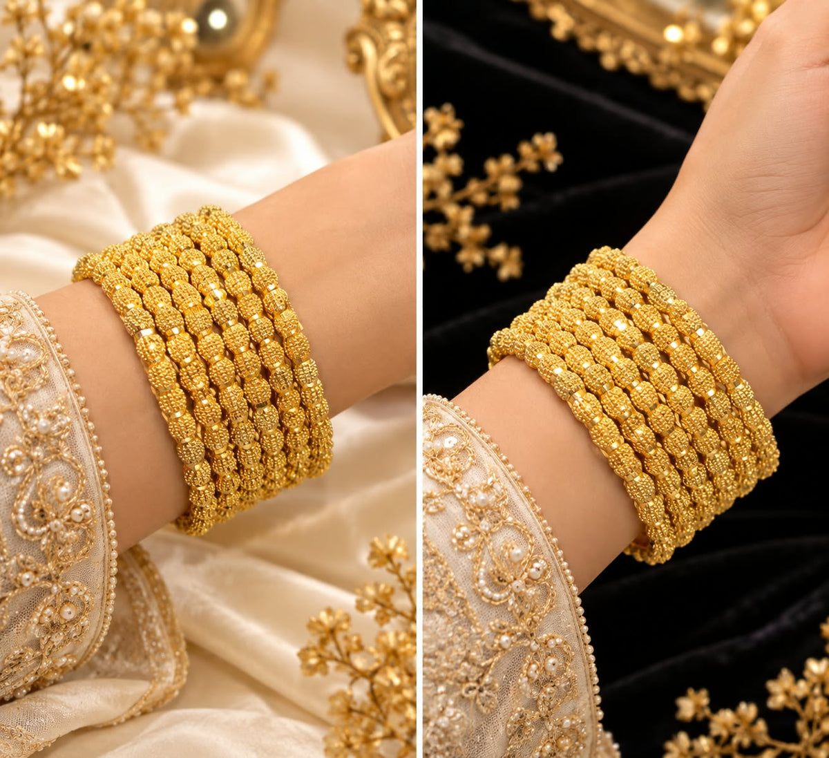 Glow Vera - Royal Gold Bangles Set