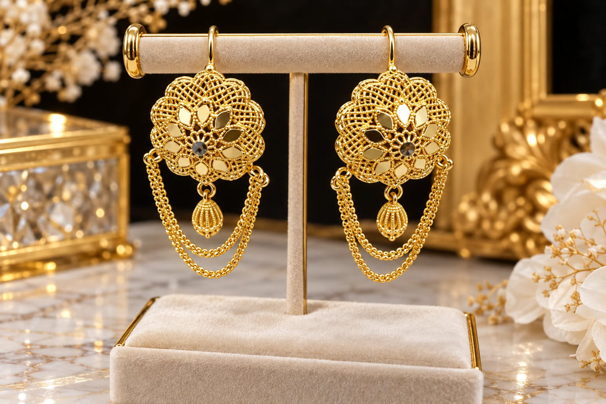 Glow Vera - Royal Gold Hanging Earrings