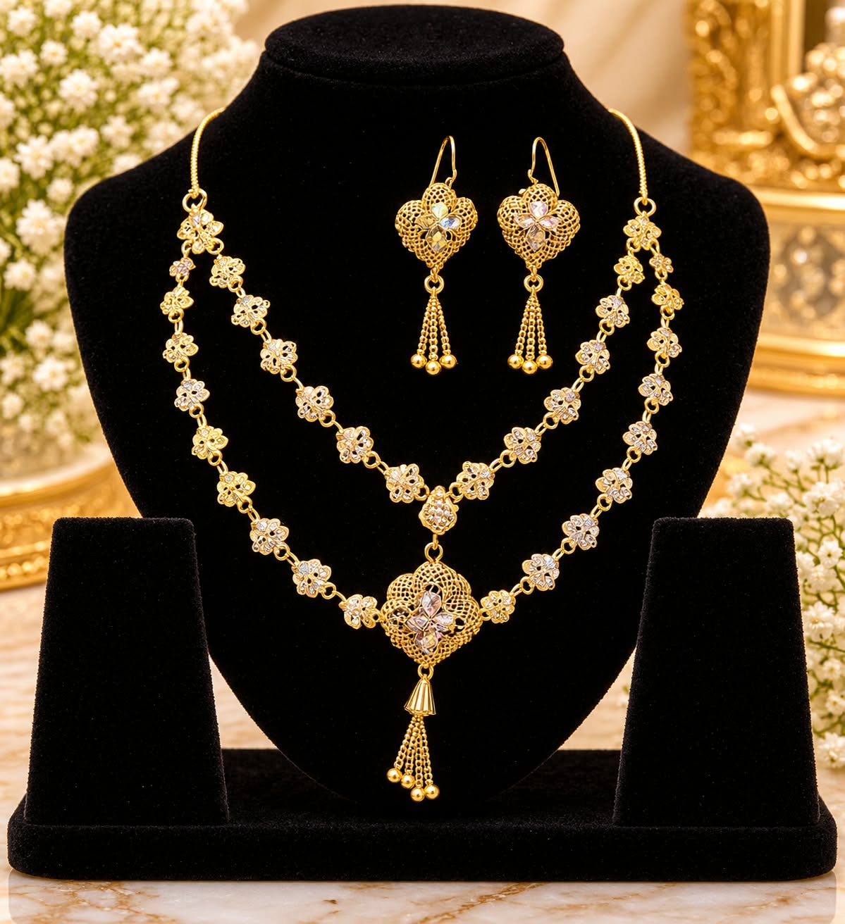 Glow Vera - Layered Gold Necklace Set