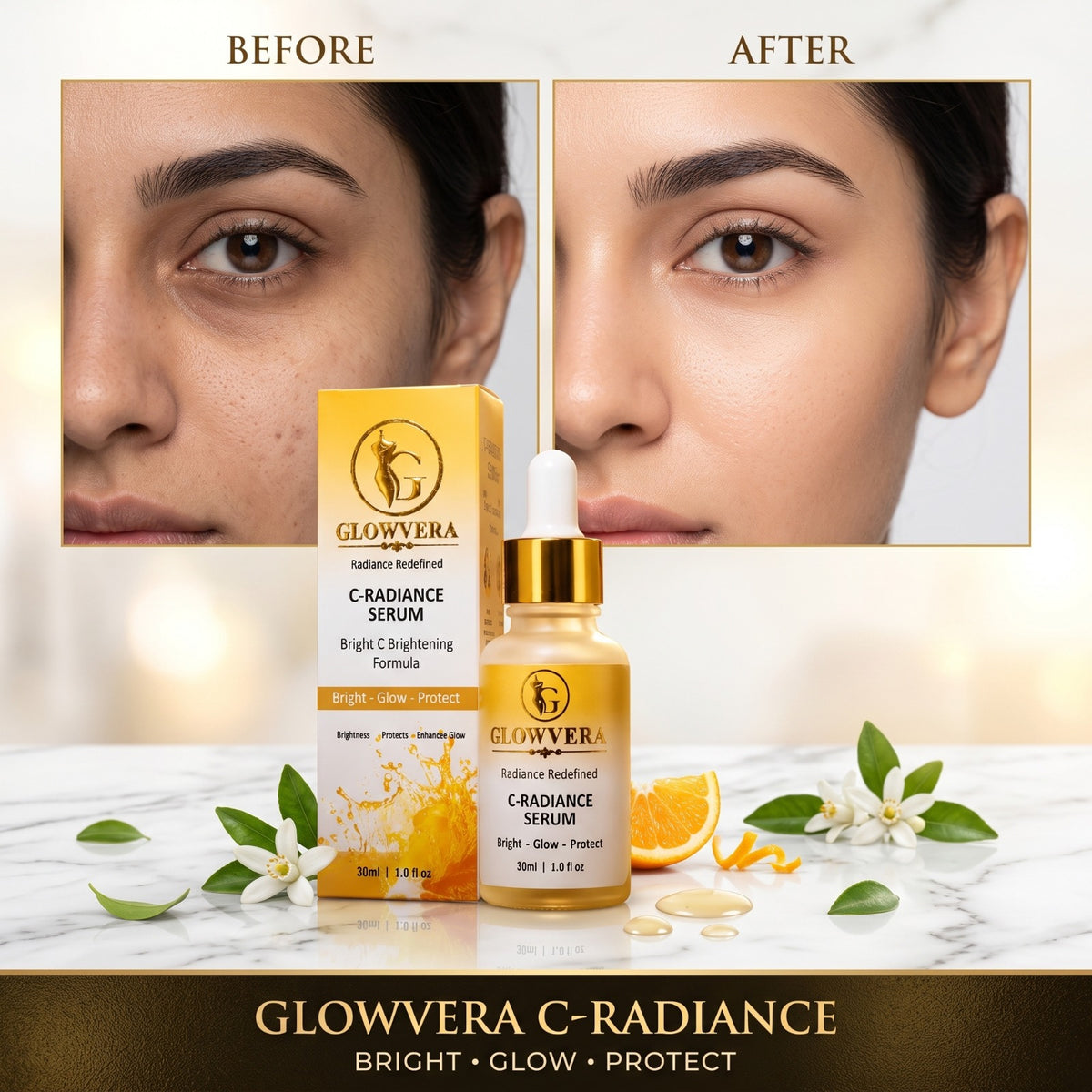 GlowVera 10% Vitamin C Serum – Brightening & Radiance Formula (30ml)