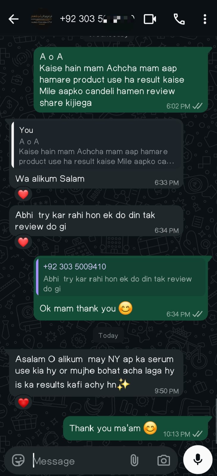 Customer review